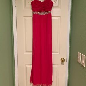 Hot pink long formal dress